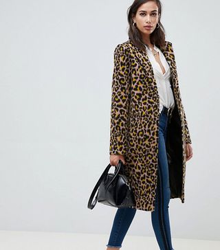 ASOS Design + Leopard Coat