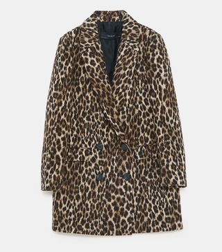 Zara + Leopard-Print Coat