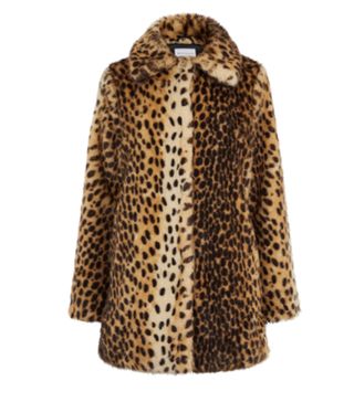 Warehouse + Leopard Faux-Fur Coat