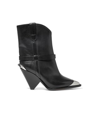Isabel Marant + Lamsy Embellished Leather Ankle Boots