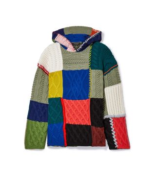 Burberry + Hooded Patchwork Wool-Blend Sweater