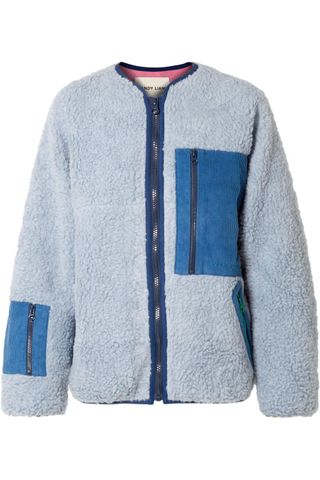 Sandy Liang + Corduroy-Paneled Fleece Jacket