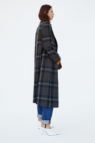 Zara + Long Plaid Coat