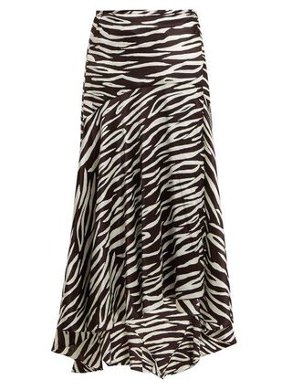 Ganni + Blakely Zebra Print Wrap Skirt