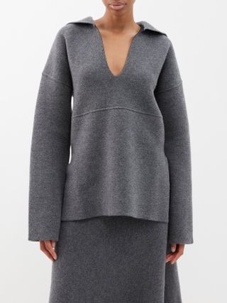 Jil Sander + Wool and Cashmere-Blend V-Neck Sweater