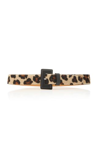 Maison Vaincourt + Leopard-Print Calf-Hair Belt