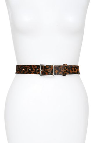 Rag & Bone + Boyfriend Leopard Calf Hair Belt