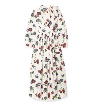 Ulla Johnson + Isabeau Pleated Floral-Print Cotton-Poplin Midi Dress