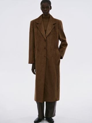 Source Unknown + Tedesco Suede Coat in Cacao