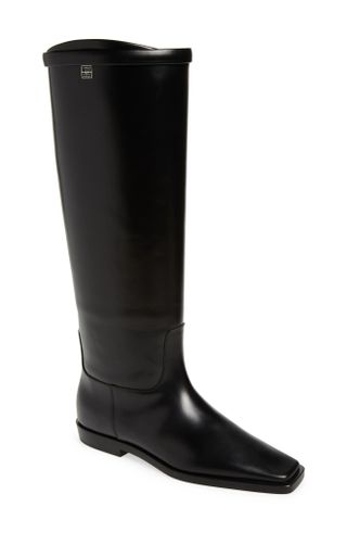 Totême + Square-Toe Leather Knee-High Boot