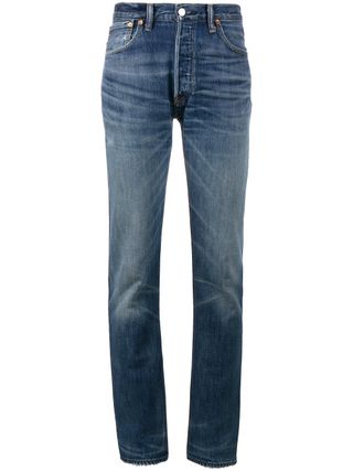 Re/Done x Cindy Crawford + High-Rise Straight Leg Jeans