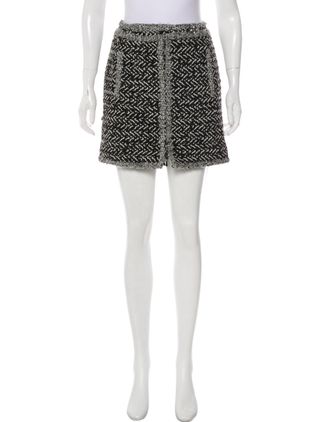 Chanel + Metallic Tweed Skirt