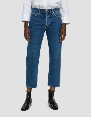 Goldsign + Low Slung Cropped Jean in True Blue