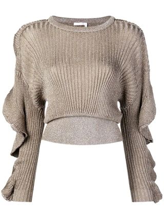Chloé + Cropped Ribbed Knit Sweater