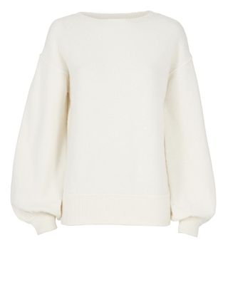 Helmut Lang + Balloon-Sleeve Pullover Sweater
