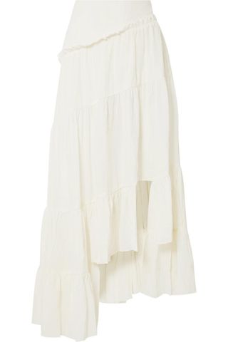 3.1 Phillip Lim + Asymmetric Tiered Crinkled-Crepon Maxi Skirt