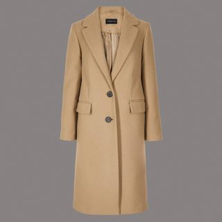 Marks & Spencer + Single Breasted Coat with Cashmere