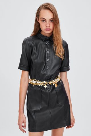 Zara + Leather-Look Dress