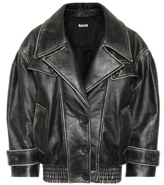 Miu Miu + Oversized Leather Jacket