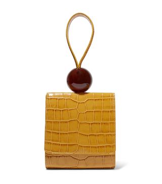 By Far + Ball Croc-Effect Leather Tote