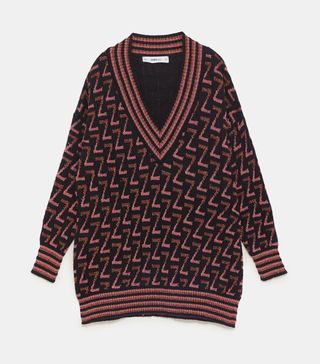 Zara + Metallic Thread Zara Logo Sweater
