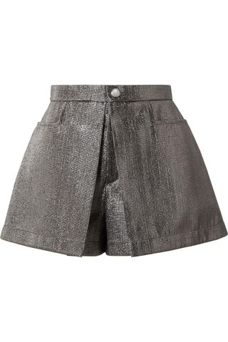 Chloé + Pleated Lamé Shorts