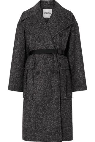 Kenzo + Belted Tweed Coat