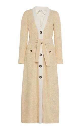 Alessandra Rich + Belted Tweed Robe Dress