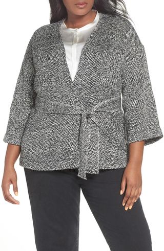 Eileen Fisher + Organic Cotton Tweed Kimono Jacket