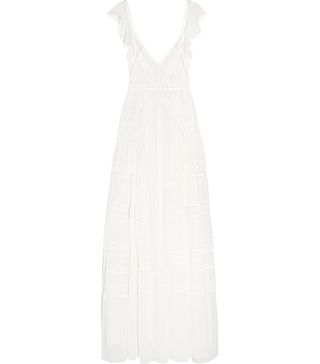 Needle & Thread + Bridal Lace-Paneled Silk-Crepe Gown