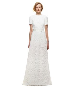 Self-Portrait + White Rose Bridal Dress
