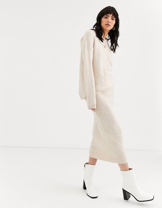 ASOS Design + Two Piece Hoody in Fluffy Yarn