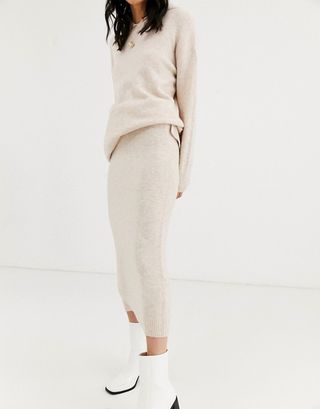 ASOS Design + Two-Piece Skirt in Fluffy Yarn