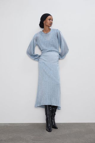Zara + Sparkly Knit Blouse