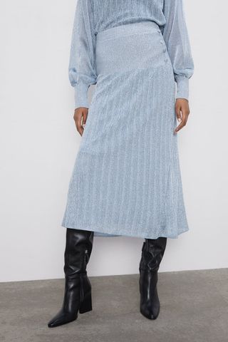 Zara + Sparkly Knit Skirt