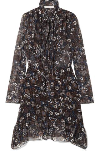 See by Chloé + Pussy-Bow Printed Georgette Dress