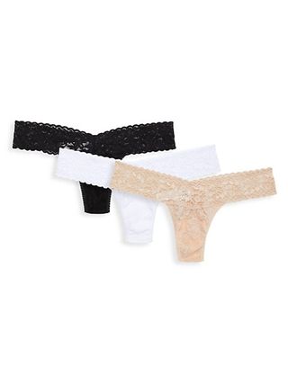Hanky Panky + Three-Pack Lace Low-Rise Thongs