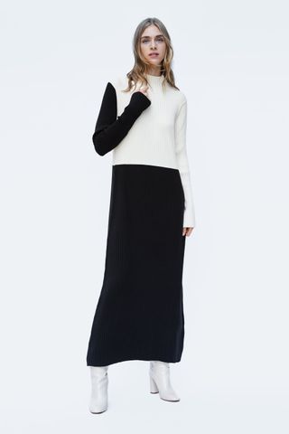 Zara + Colorblock Knit Dress