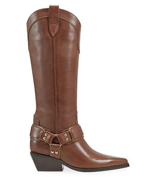 Marc Fisher + Rally Leather Strap-and-Grommet Western Boots