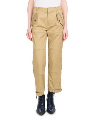 Chloé + Straight-Leg Two-Pocket Cotton Cargo Pants