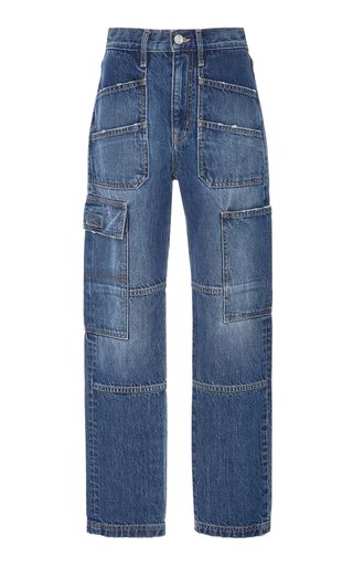 SLVRLAKE Denim + Savior High-Rise Straight-Leg Cargo Jeans