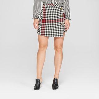 Who What Wear + Plaid A-line Mini Skirt