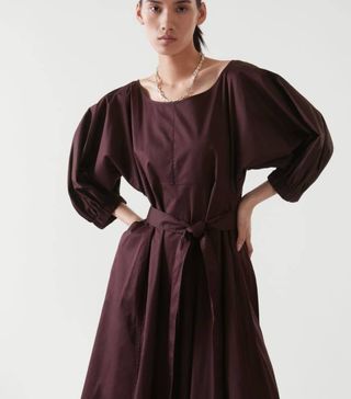 COS + Puff-Sleeve Midi Dress