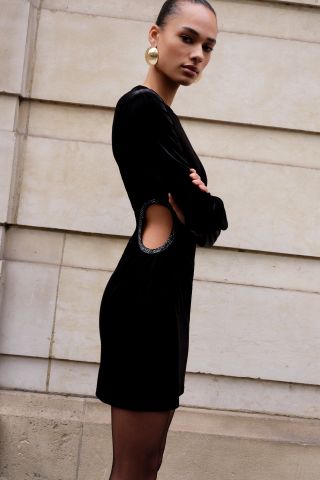 Zara + Velvet Mini Dress With Side Cut-Out Detail