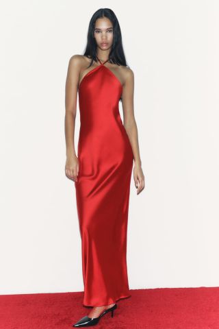 Zara + Satin Halter Slip Dress