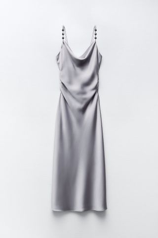 Zara + Camisole Dress With Rhinesone Straps