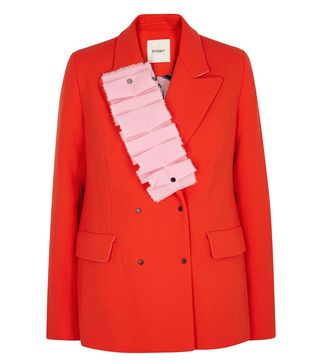 Brogger + Gurli Ruffle-Trimmed Wool Blazer