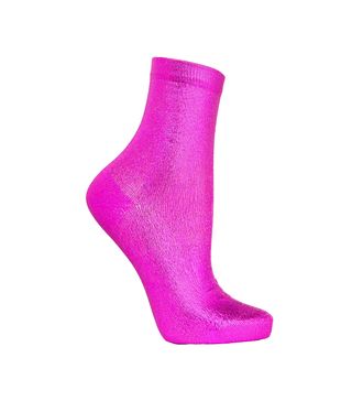 Maria La Rosa + Metallic Coated Silk-Blend Socks