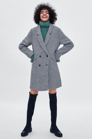 Zara + Houndstooth Coat