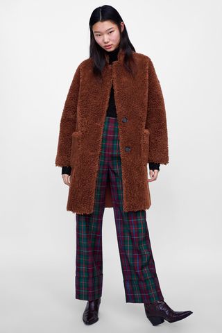 Zara + Double Faced Faux Fur Coat